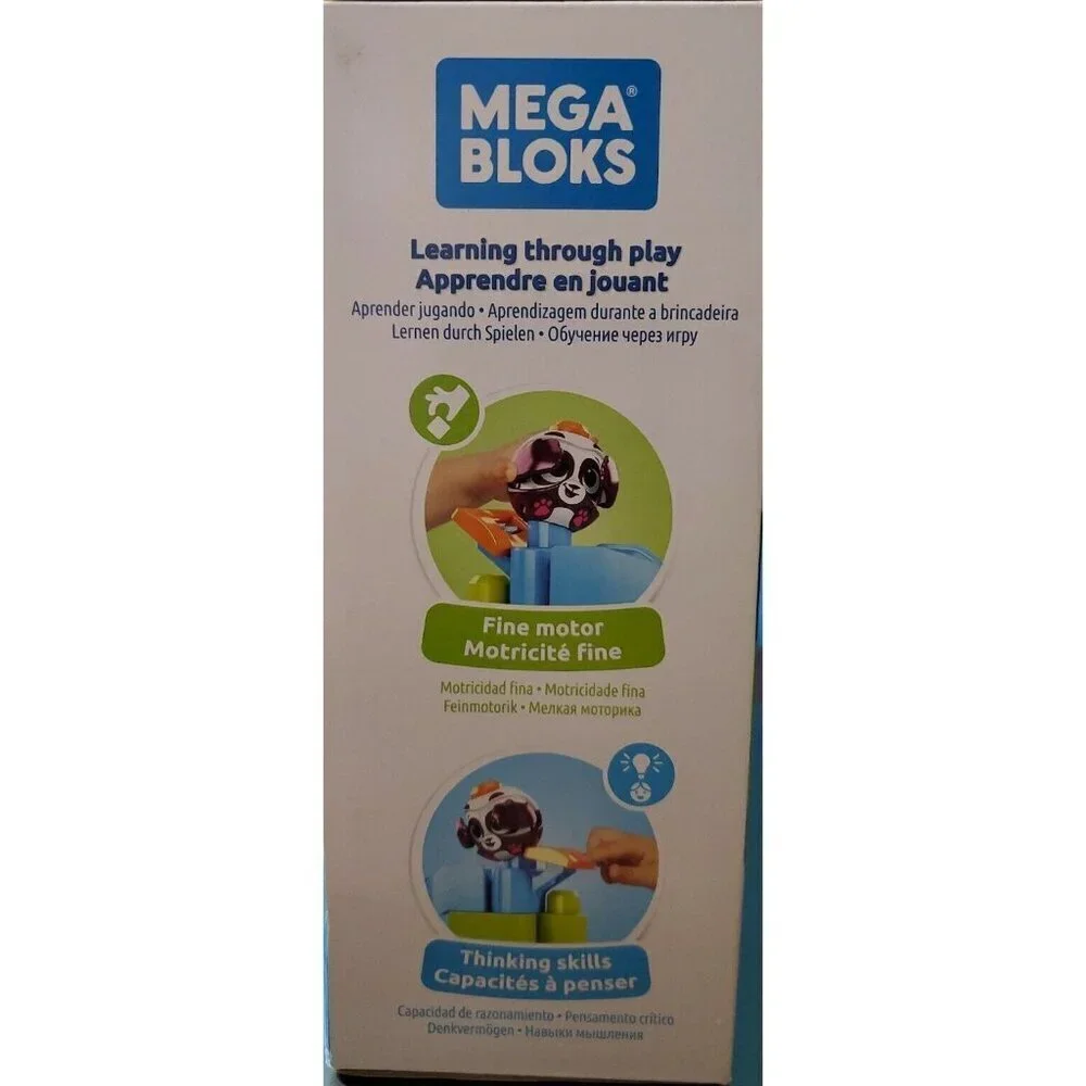 MEGA BLOKS Peek-A-Blocks Panda Slide Building Set 14 Pcs Age 12 Months + NEW